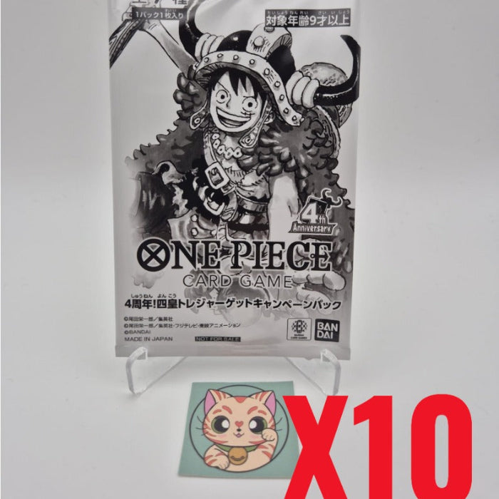 Lot x10 Booster promo One Piece 4th anniversaire
